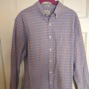 J Crew Shirt Men's Large Purple Secret Wash Classic Check Pocket Button Down
